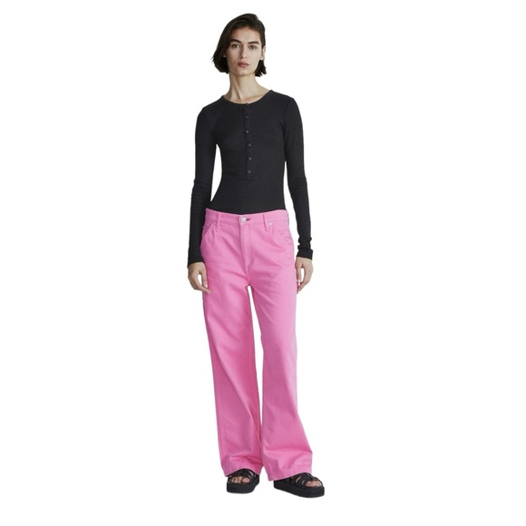 Rag and Bone Sid Carpenter Pants Bright Pink size 27 - Picture 3 of 12
